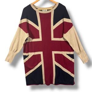 Alice by Temperley Patriotic Jumper Sweater Union Jack UK Slouchy L/One Size